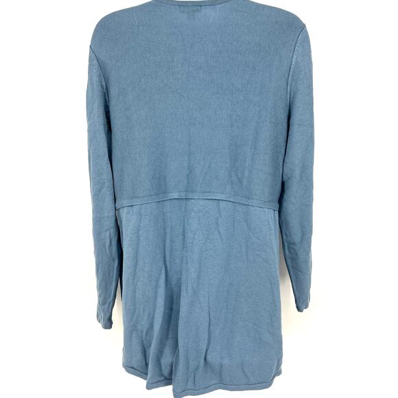 J. Jill Grace French Blue Wool Blend Side Slit Tunic Sweater Size M - Picture 3 of 10